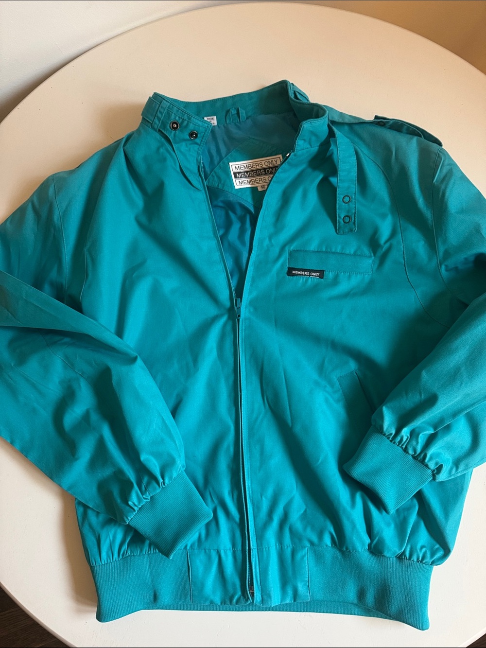 Vintage Members Only Teal Lightweight Bomber Jacket